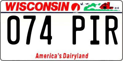 WI license plate 074PIR