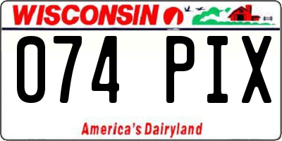WI license plate 074PIX