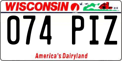 WI license plate 074PIZ