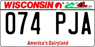 WI license plate 074PJA