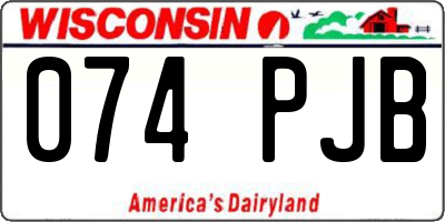 WI license plate 074PJB
