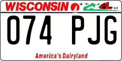 WI license plate 074PJG
