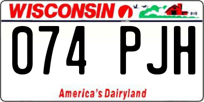 WI license plate 074PJH