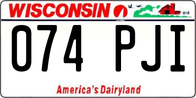 WI license plate 074PJI
