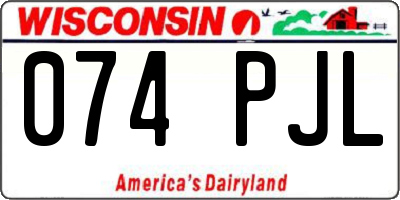 WI license plate 074PJL