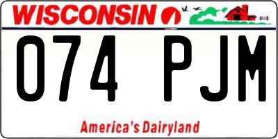 WI license plate 074PJM