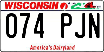 WI license plate 074PJN