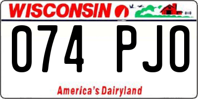 WI license plate 074PJO