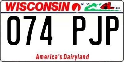 WI license plate 074PJP