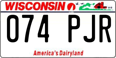WI license plate 074PJR