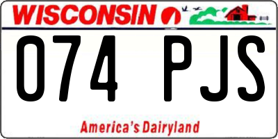 WI license plate 074PJS