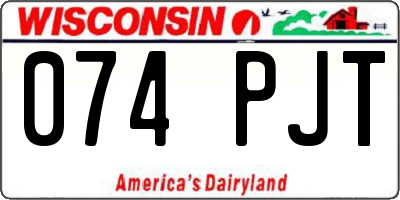 WI license plate 074PJT