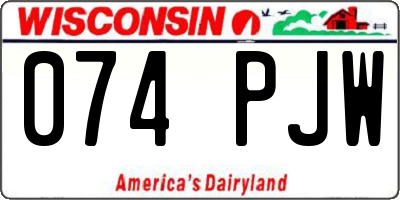 WI license plate 074PJW