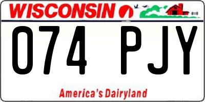 WI license plate 074PJY