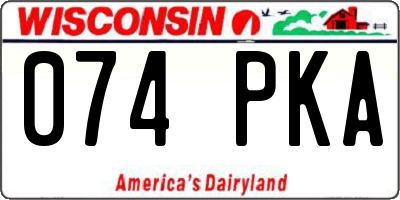 WI license plate 074PKA