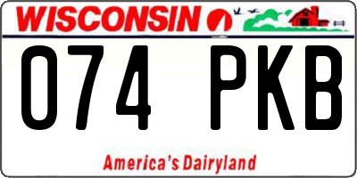 WI license plate 074PKB