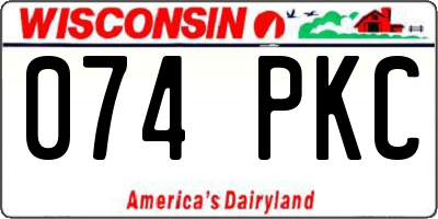 WI license plate 074PKC