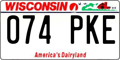 WI license plate 074PKE