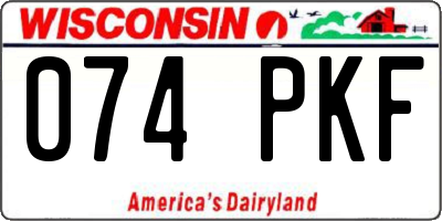 WI license plate 074PKF