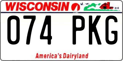 WI license plate 074PKG