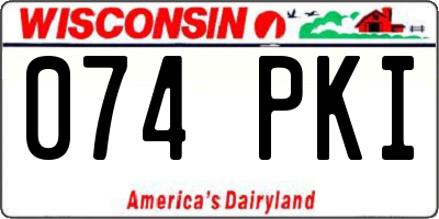 WI license plate 074PKI
