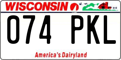 WI license plate 074PKL