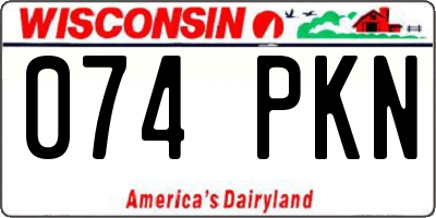 WI license plate 074PKN