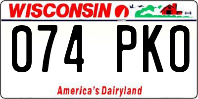 WI license plate 074PKO
