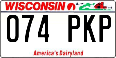 WI license plate 074PKP