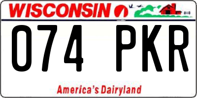 WI license plate 074PKR