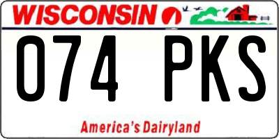 WI license plate 074PKS