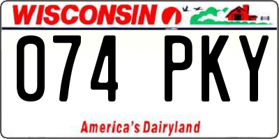 WI license plate 074PKY