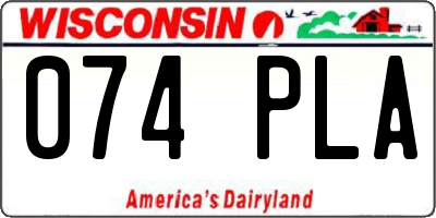 WI license plate 074PLA