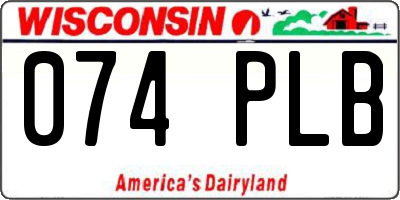 WI license plate 074PLB