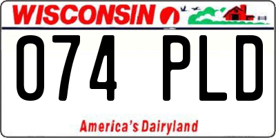 WI license plate 074PLD