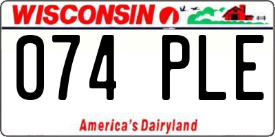 WI license plate 074PLE