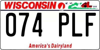 WI license plate 074PLF