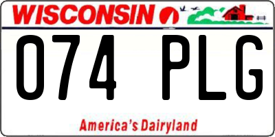 WI license plate 074PLG