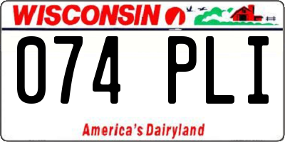 WI license plate 074PLI
