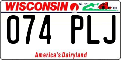 WI license plate 074PLJ