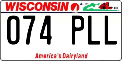 WI license plate 074PLL