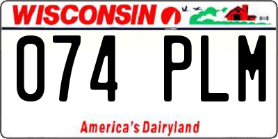 WI license plate 074PLM
