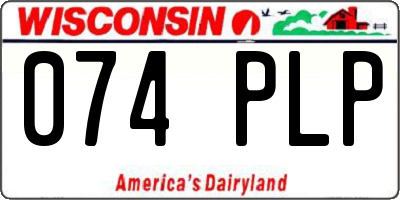 WI license plate 074PLP