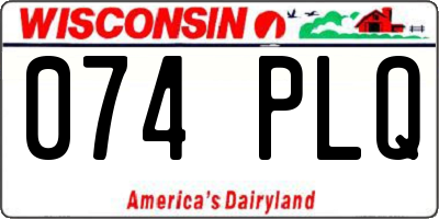 WI license plate 074PLQ