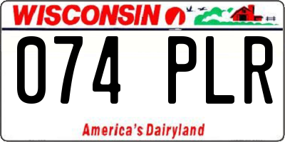 WI license plate 074PLR