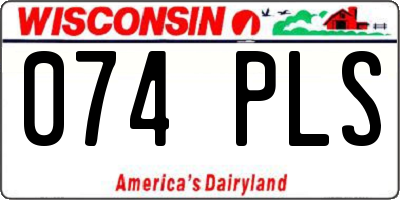 WI license plate 074PLS
