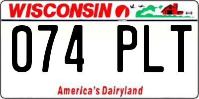 WI license plate 074PLT