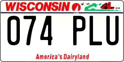WI license plate 074PLU