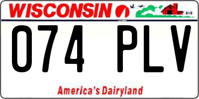 WI license plate 074PLV