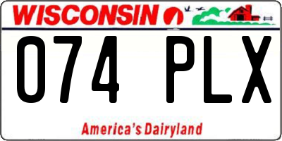 WI license plate 074PLX